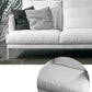Black/White 3-seat Fabric Sofa Square Arm Sofa with Bolster Pillows