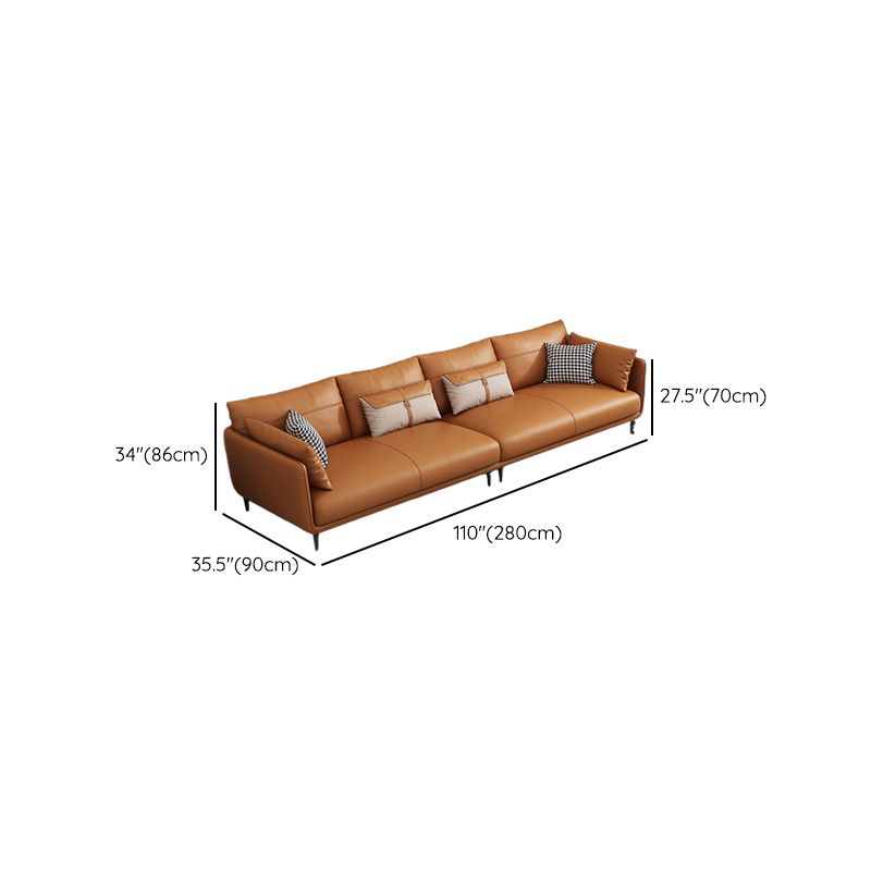 Medio de almohadas de naranja moderna almohada Top brazo asiento de cuero genuino