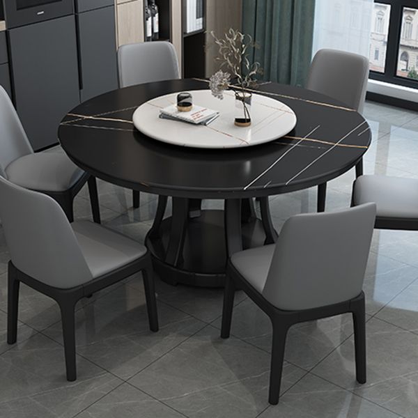 Contemporary Sintered Stone Round Dining Table Standard Kitchen Dining Table with Pedestal Base Clearhalo ' dining_table' 'Dining Tables & Seating' 'Dining Tables' 'furn' 'furn_dining_table' 'Furniture' 'furniture_dining_table' 'Kitchen & Dining Furniture' 'kitchen&dining_furn' 'kitchen' 'kitchen_dining_table' 1200x1200_b4d11476-7c06-4d80-b9bb-58e400c6470e