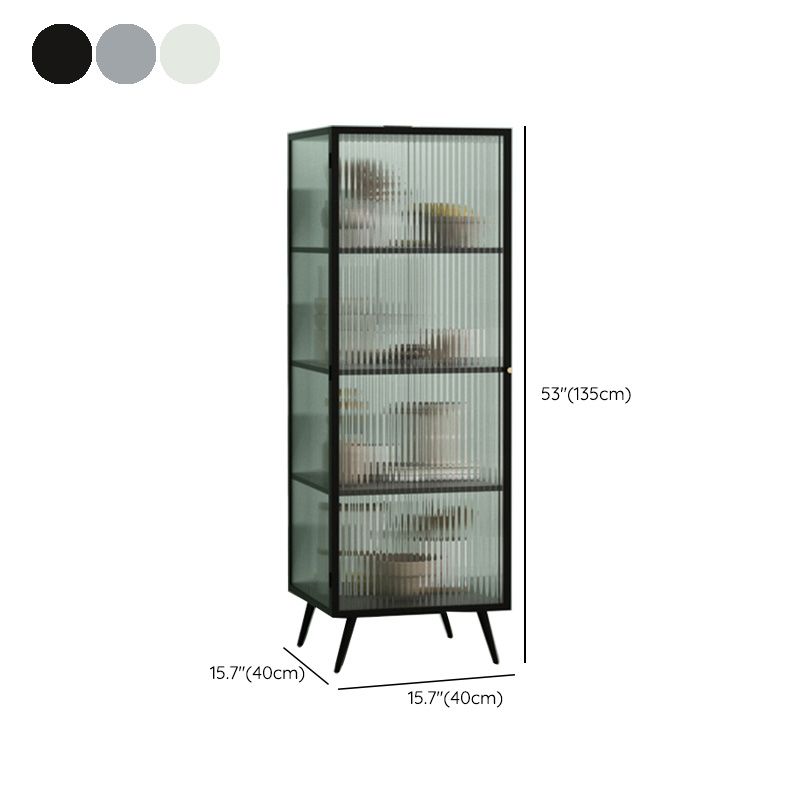Panneau latéral en métal et en verre 53 "H Modern Minimalist Home Rectangular Batchard avec porte