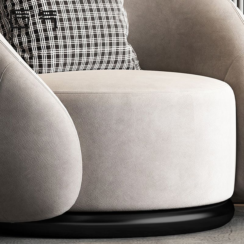 Contemporary 33.07" Wide Pillow Back Chair Velvet Sloped Arm Chair in Gray Clearhalo 'Accent Chairs' 'accent_chairs' 'Chairs & Seating' 'furn' 'furn_accent_chairs' 'Furniture' 'Living Room Furniture' 1200x1200_b4d29ddc-fdba-4f7b-a799-07c354626d85