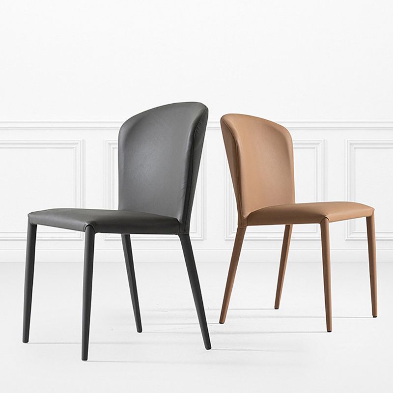 Faux Leather Kitchen Dining Armless Chair Upholstered Dining Chair Clearhalo 'Dining Chairs' 'Dining Tables & Seating' 'dining_chair' 'furn' 'furn_dining_chair' 'Furniture' 'Kitchen & Dining Furniture' 1200x1200_b4d2d8be-e70c-44cf-9395-207a9ed909e5