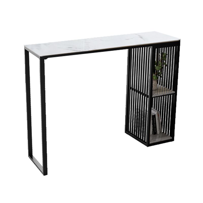 Faux Marble Bistro Bar Table Modern Rectangle Bar Table with Storage Clearhalo 'Bar Furniture' 'Bar Tables' 'bar_tables' 'furn' 'furn_bar_tables' 'Furniture' 'Kitchen & Dining Furniture' 1200x1200_b4d53ae7-10c3-459c-b147-77b4a4bb80a7