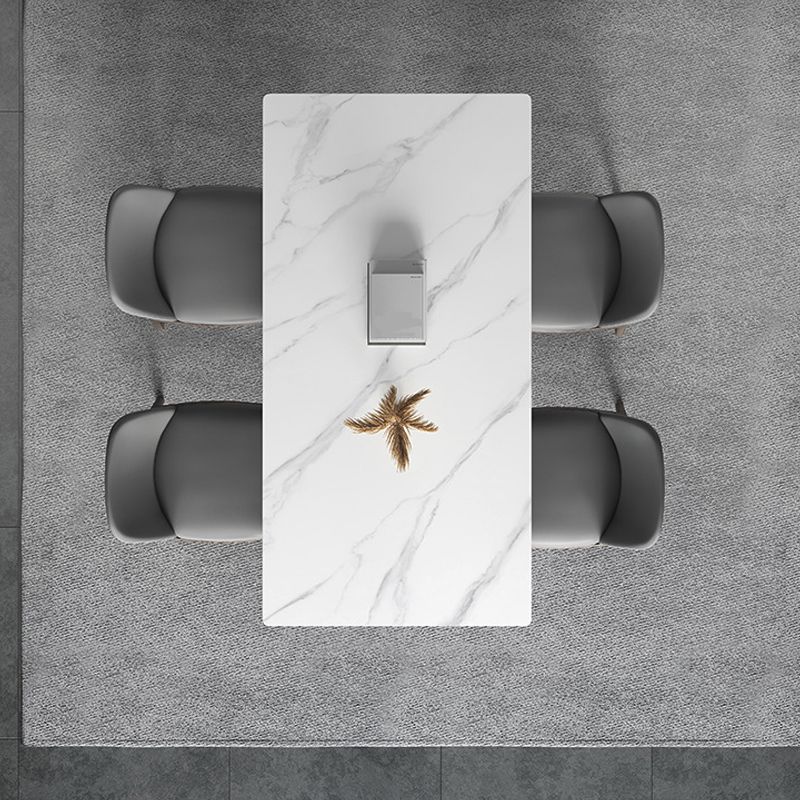 Modern Rectangle Dining Table Ash Wood Base Dining Table with 4 Legs