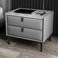 Modern Faux Leather 1/2 - Drawer Nightstand 18.5" Tall Nightstand