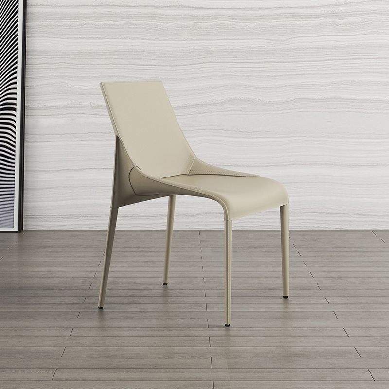 Minimalist Design Leather Dining Side Chairs Armless Solid Back Chair Clearhalo ' kitchen&dining_furn' 'Dining Chairs' 'Dining Tables & Seating' 'dining_chair' 'furn' 'furn_dining_chair' 'Furniture' 'furniture_dining_chair' 'Kitchen & Dining Furniture' 'kitchen' 1200x1200_b4d6e706-898a-4e1d-b0bb-5f2b83d0b9ba