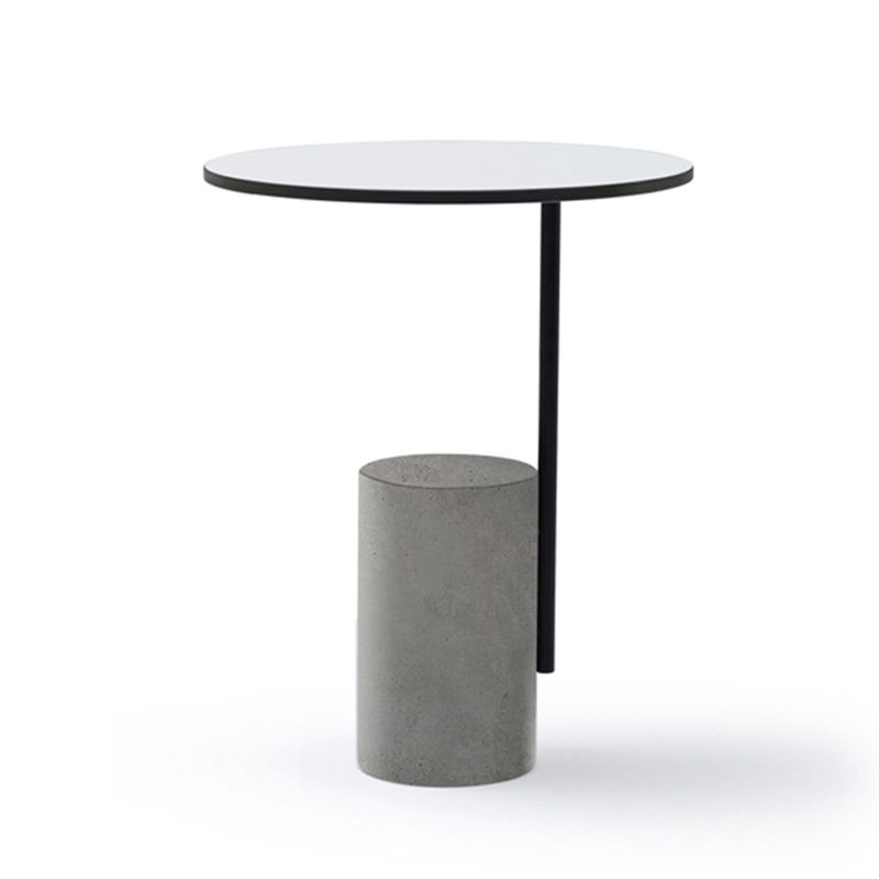 Pedestal Accent Side Table with Metal Top Side End Snack Table Clearhalo 'Coffee & Accent Tables' 'End & Side Tables' 'end_side_tables' 'furn' 'furn_end_side_tables' 'Furniture' 'Living Room Furniture' 1200x1200_b4d84aa5-ad95-45c7-a0ca-b3bb1ddc52dc