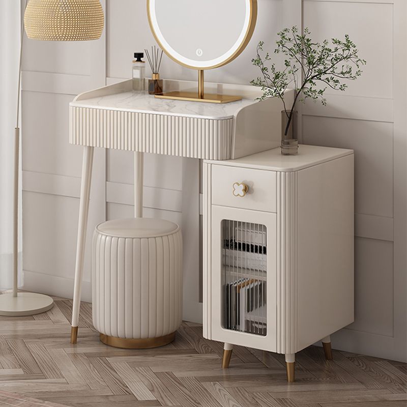 Slate Top Vanity Dressing Table Set Glam Beige Makeup Counter with Drawer Clearhalo 'Bedroom Furniture' 'furn' 'furn_makeup_vanities' 'Furniture' 'Makeup Vanities' 'makeup_vanities' 1200x1200_b4d89e3f-2b2f-4ae0-951d-e37548c15108