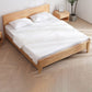Modern Solid Wood Panel Bed Rectangular Standard Bed with Headboard