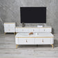 Glam, console multimediale di archiviazione chiusa, supporto TV in pietra con cassetti