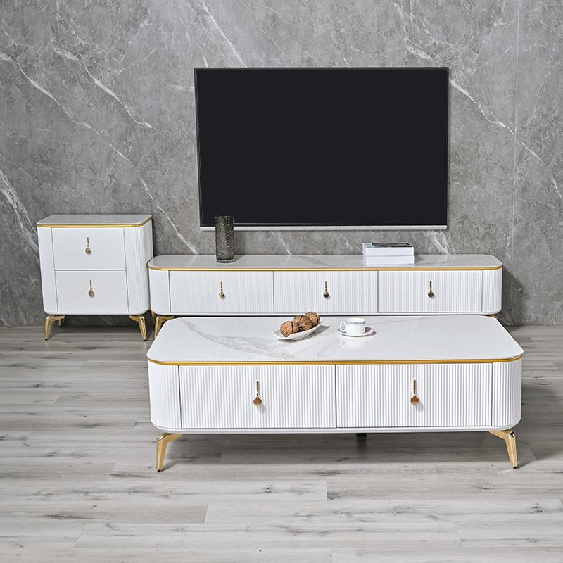 Glam, console multimediale di archiviazione chiusa, supporto TV in pietra con cassetti