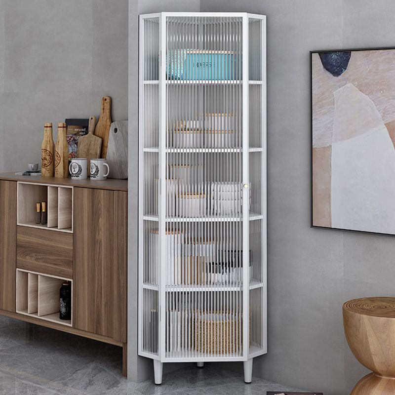 Modern China Cabinet Metal Corner Unit Storage Cabinet for Dining Room Clearhalo 'Display & China Cabinets' 'display_china_cabinets' 'furn' 'furn_display_china_cabinets' 'Furniture' 'Kitchen & Dining Furniture' 1200x1200_b4d8d931-b694-443f-9887-a62121e0f4ca