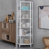 Modern China Cabinet Metal Corner Unit Storage Cabinet for Dining Room Clearhalo 'Display & China Cabinets' 'display_china_cabinets' 'furn' 'furn_display_china_cabinets' 'Furniture' 'Kitchen & Dining Furniture' 1200x1200_b4d8d931-b694-443f-9887-a62121e0f4ca