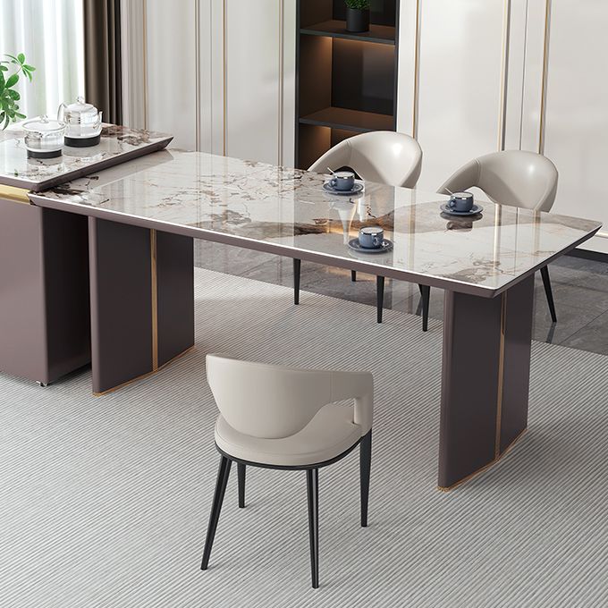 Sedia da sala da pranzo aperta gambe nere contemporanee sedia da pranzo