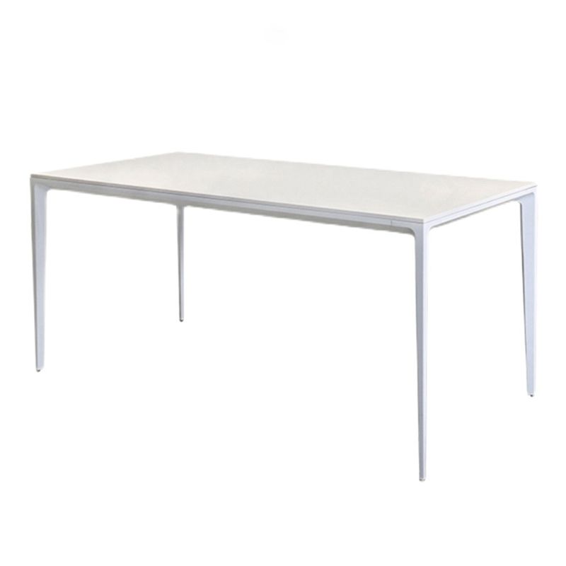 Modern White Sintered Stone Dining Table Rectangle Shape Standard Dining Table for Kitchen Clearhalo ' dining_table' 'Dining Tables & Seating' 'Dining Tables' 'Furniture' 'furniture_dining_table' 'Kitchen & Dining Furniture' 'kitchen&dining_furn' 'kitchen' 'kitchen_dining_table' 1200x1200_b4da0bf3-f521-4c14-9469-f87d47fb4dbf