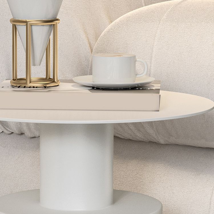 Mesa de pedestal de mediados de siglo de 19.7 "Table de metal redonda de metal redonda