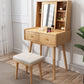Modern 2-Drawers Solid Wood Dressing Table Mirror Makeup Table Clearhalo 'Bedroom Furniture' 'furn' 'furn_makeup_vanities' 'Furniture' 'Makeup Vanities' 'makeup_vanities' 1200x1200_b4db4539-2c37-491f-8246-ac9c00807baa
