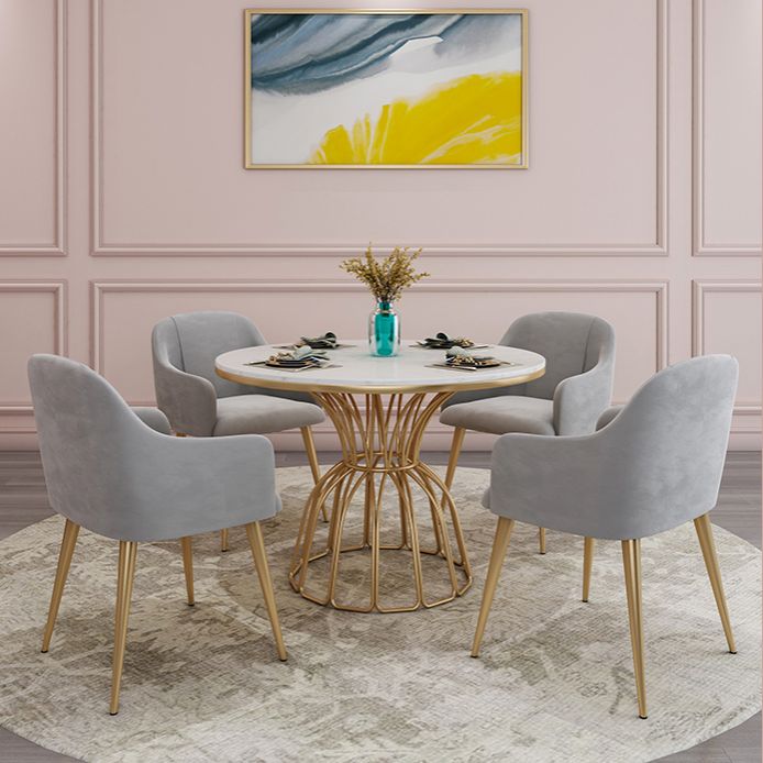 Glam 1/5 Pieces Dining Set Sintered Stone Dining Table Set for Dining Areas Clearhalo 'Dining Room Sets' 'Dining Tables & Seating' 'dining_room_set' 'furn' 'furn_dining_room_set' 'Furniture' 'furniture_dining_room_set' 'Kitchen & Dining Furniture' 'kitchen&dining_furn' 'kitchen' 1200x1200_b4db47de-1f28-4c7e-8545-08b9c05620c0