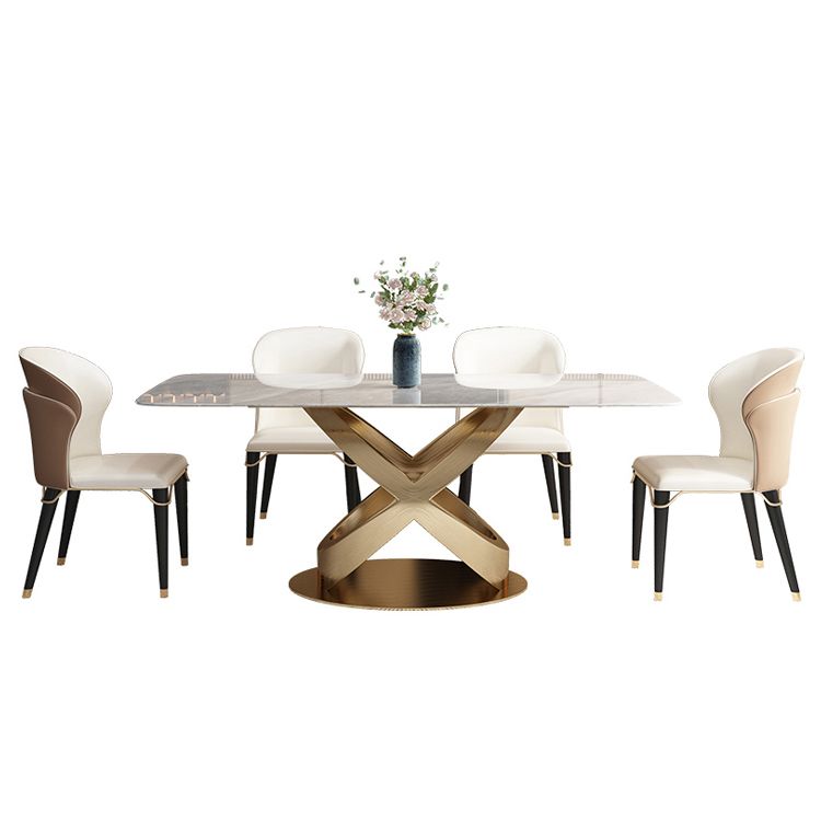 Luxury 1/2/5/6/7 Pieces Dining Set Sintered Stone Dining Table with Leather Chairs Clearhalo 'Dining Room Sets' 'Dining Tables & Seating' 'dining_room_set' 'furn' 'furn_dining_room_set' 'Furniture' 'furniture_dining_room_set' 'Kitchen & Dining Furniture' 'kitchen&dining_furn' 'kitchen' 1200x1200_b4dc27a3-1718-4e18-a77c-c0434699942f