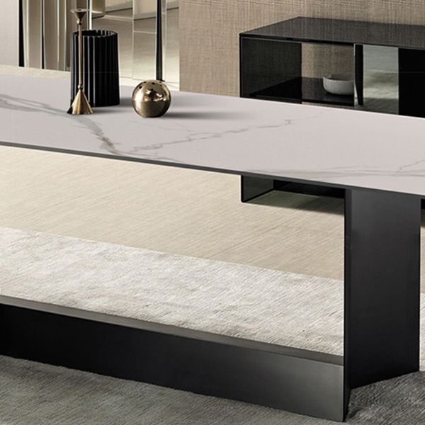 Metal Traditional Luxury Rectangular Table Sintered Stone Table for Kitchen Clearhalo ' dining_table' 'Dining Tables & Seating' 'Dining Tables' 'furn' 'furn_dining_table' 'Furniture' 'furniture_dining_table' 'Kitchen & Dining Furniture' 'kitchen&dining_furn' 'kitchen' 'kitchen_dining_table' 1200x1200_b4dd47a1-7290-48fc-bb2a-2be9d80b0cb9