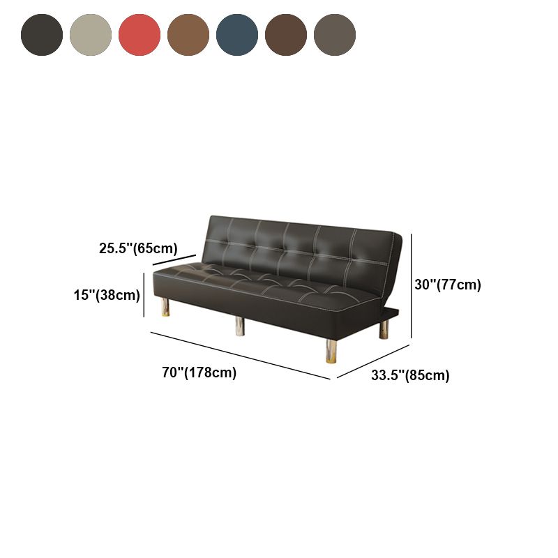 Faux Leather and Linen Sofa Contemporary Biscuit Back Sofa Bed Clearhalo 'furn' 'furn_sofas' 'Furniture' 'furniture_sofas' 'Living Room Furniture' 'Sofa' 'sofas' 1200x1200_b4dda6d8-1d9e-4183-b8fd-945b1150e2da