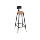 Brown Faux Wood Pub Table Set 1/5 Pieces Industrial Bar Set with Metal Stools