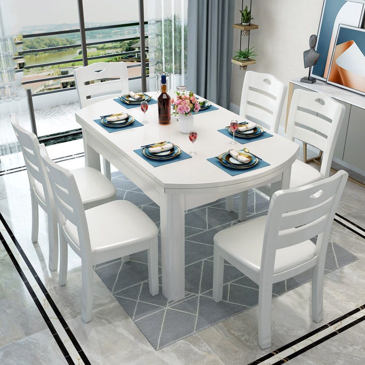 Extendable Dining Table Wood Dining Table for Kitchen Dining Room Clearhalo 'Dining Tables & Seating' 'Dining Tables' 'dining_table' 'furn' 'furn_dining_table' 'Furniture' 'Kitchen & Dining Furniture' 1200x1200_b4e2605b-1d7d-4dfa-8395-814795ddea7e