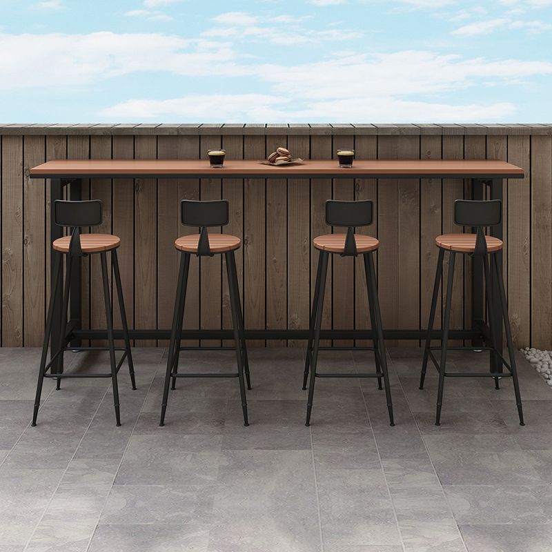 Balcony Rectangle Modern Pub Bar Table Footrest Trestle Wood Bar/Dinette Table Clearhalo 'Bar Furniture' 'Bar Tables' 'bar_tables' 'furn' 'furn_bar_tables' 'Furniture' 'furniture_bar_tables' 'Kitchen & Dining Furniture' 1200x1200_b4e43660-2b5d-4ac8-8c09-9c26a2b4f5a7