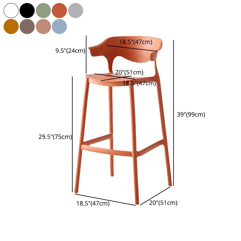Stackable Plastic Indoor Counter Stools Low Back Scandinavian Style Bar Stools Clearhalo 'Bar Furniture' 'Bar Stools' 'bar_stools' 'furn' 'furn_bar_stools' 'furniture_bar_stools' 'Kitchen & Dining Furniture' 'kitchen&dining_furn' 'kitchen' 'kitchen_furn' Furniture' 1200x1200_b4e4b3c0-f8f4-4e55-a1b2-7581e3c1755c