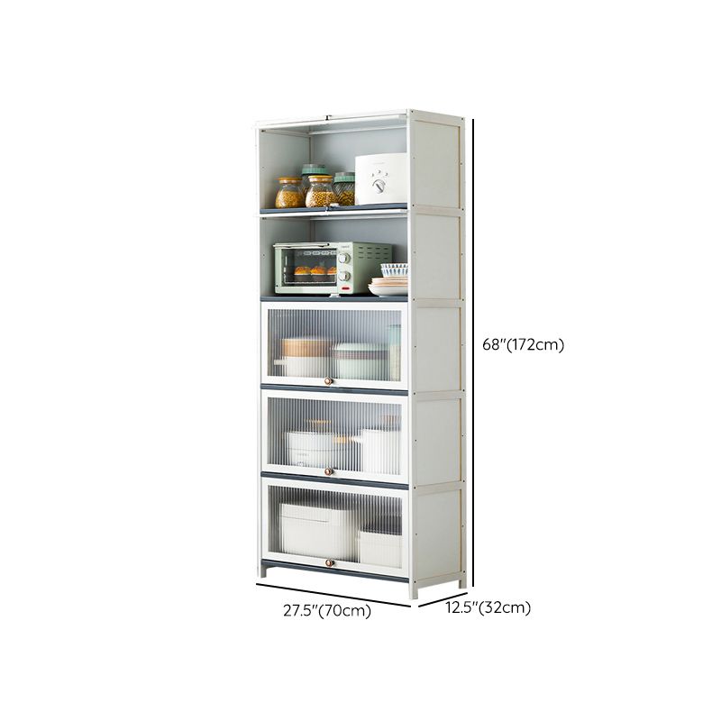 Server buffet di bambù bianco con porte di vetro moderno server da pranzo moderno