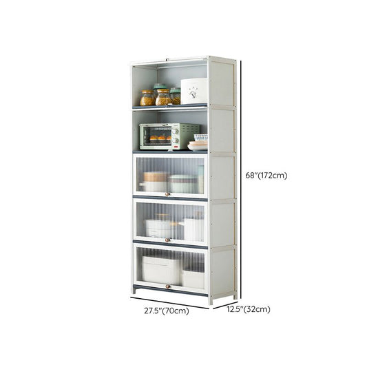 Server buffet di bambù bianco con porte di vetro moderno server da pranzo moderno