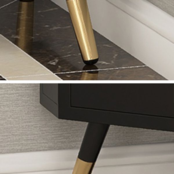 Servitore a buffet in pietra di ferro moderna 40 "H Server a buffet sala da pranzo con porta di vetro