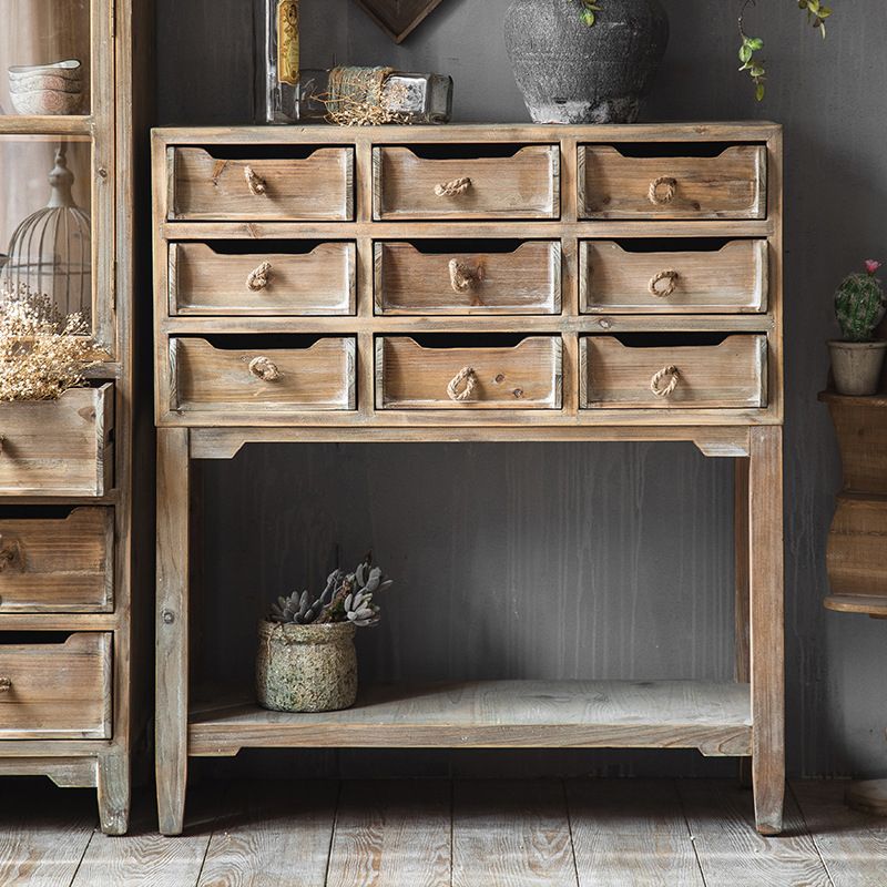 Commode traditionnelle en bois massif, commode de rangement pour chambre à coucher