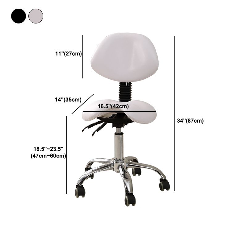 Modern Desk Chair with Wheels Leather Desk Chair in White/Black Clearhalo 'furn' 'furn_office_chair' 'Furniture' 'Office Chairs' 'Office Furniture' 'office_chair' 1200x1200_b4e7f591-4ff6-4852-9326-acdd10c9f244