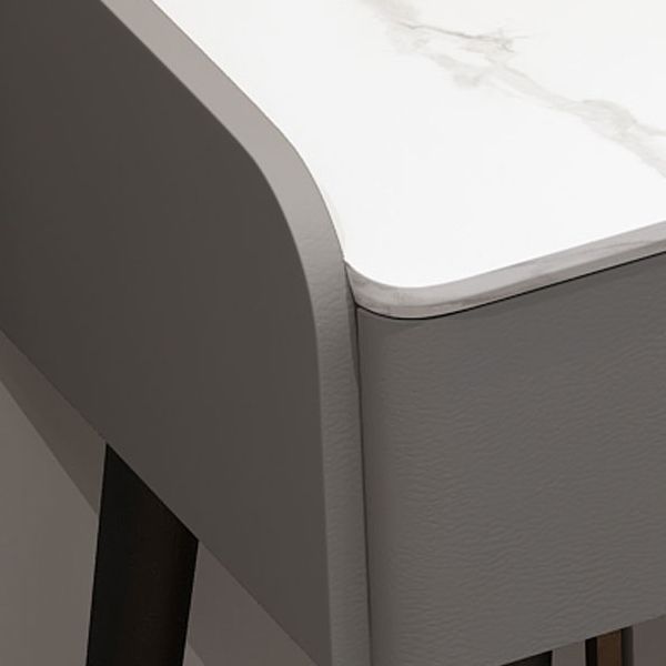 Modern Stone Top Make-up Vanity Solid Wood Vanity Dressing Table Set with 2 Drawers