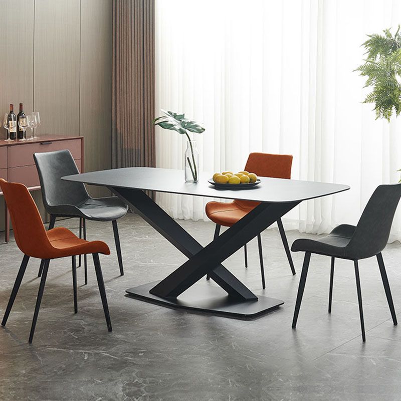 キッチンフェイクレザーダイニングチェア用の工業スタイルのソリッドバックチェア