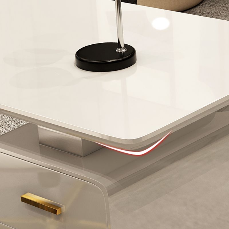 Escritorio de escritura de glamour rectangular con escritorio de oficina de archivos madera artificial