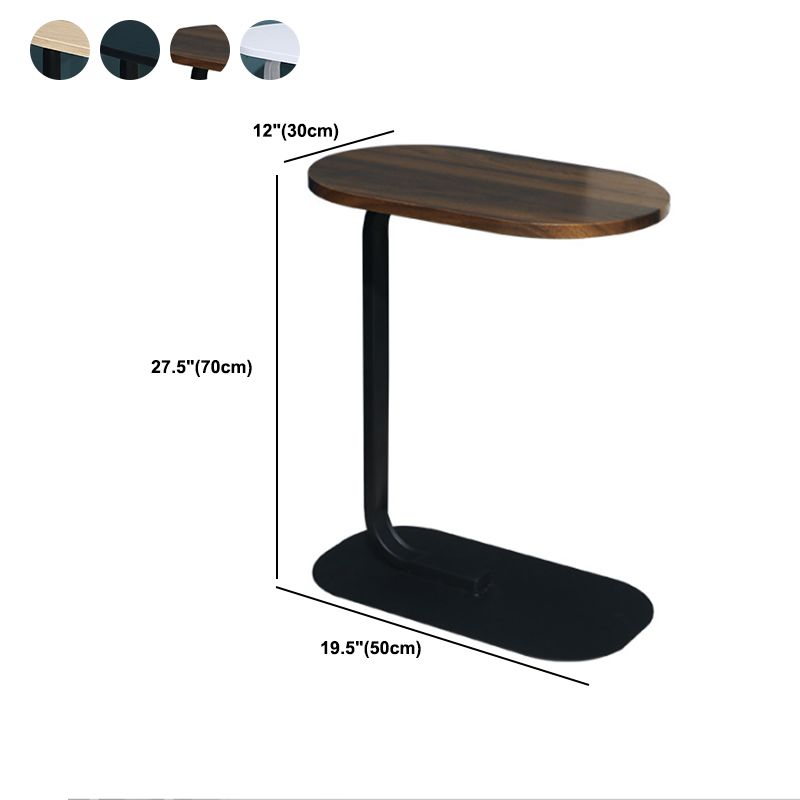 Table de l'extrémité piédestal moderne Table d'appoint Elliptique Faux Wood - 19,69 "W