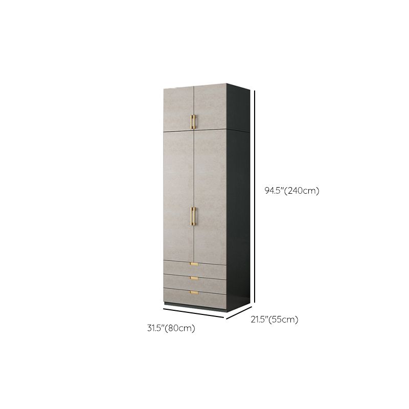 Engineered Wood Wardrobe Closet with Shelves Modern Wardrobe Cabinet