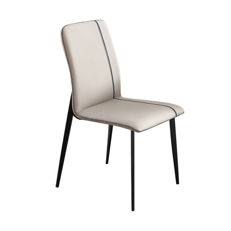 Dining Room Home Upholstered Chair Leather Parsons Armless Chair Clearhalo 'Dining Chairs' 'Dining Tables & Seating' 'dining_chair' 'furn' 'furn_dining_chair' 'Furniture' 'Kitchen & Dining Furniture' 1200x1200_b4ed09db-1ab3-49f0-adb4-a3ed695561fe