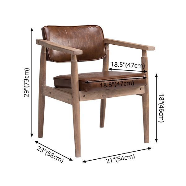 Country Style Indoor Arm Chair Open Back Wood Upholstered Dining Room Chair Clearhalo ' kitchen&dining_furn' 'Dining Chairs' 'Dining Tables & Seating' 'dining_chair' 'furn' 'furn_dining_chair' 'Furniture' 'furniture_dining_chair' 'Kitchen & Dining Furniture' 'kitchen' 1200x1200_b4ef8ff8-30ad-4938-913f-3641c1405721
