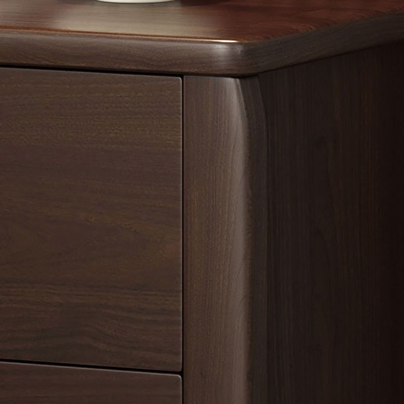 2 cassetti tavolino notturno moderno in legno in legno massiccio con gambe, alte 20 "