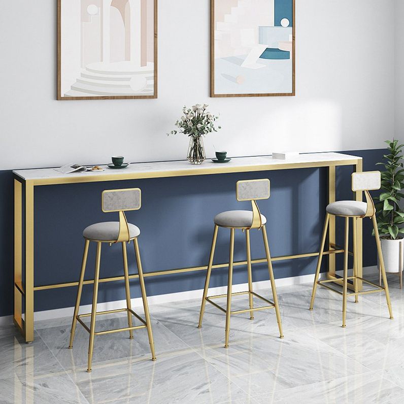 Trestle Rectangle Counter Height Dining Table White and Gold Counter Table Clearhalo 'Bar Furniture' 'Bar Tables' 'bar_tables' 'furn' 'furn_bar_tables' 'Furniture' 'furniture_bar_tables' 'Kitchen & Dining Furniture' 'kitchen&dining_furn' 'kitchen' 1200x1200_b4f18ea6-a142-4ca0-ae3f-fa23d88caf44