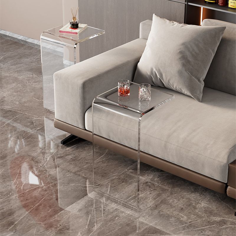 Modern Rectangle Acrylic Side End Snack Table with Sled Base Clearhalo 'Coffee & Accent Tables' 'End & Side Tables' 'end_side_tables' 'furn' 'furn_end_side_tables' 'Furniture' 'Living Room Furniture' 1200x1200_b4f3a539-dfd0-411e-b1f6-d030689ecf71
