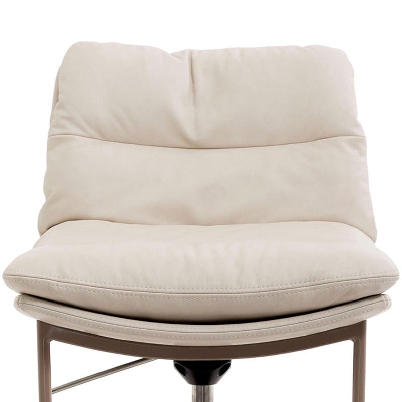 White Adjustable Height Bar Stools Industrial Faux Leather Stools