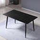 Rectangle Sintered Stone Two-Color Dining Table Modern 4 Legs Table for Dining Room Clearhalo ' dining_table' 'Dining Tables & Seating' 'Dining Tables' 'furn' 'furn_dining_table' 'Furniture' 'furniture_dining_table' 'Kitchen & Dining Furniture' 'kitchen&dining_furn' 'kitchen' 'kitchen_dining_table' 1200x1200_b4f6ef3c-2cee-4d77-861f-3171d8207b24
