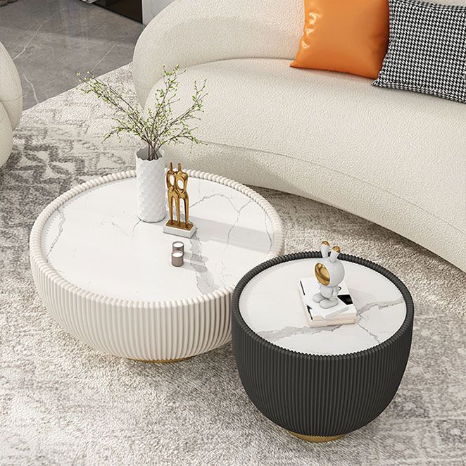 Moderne stijl ronde salontafel Stone Top koffiecocktailtafel