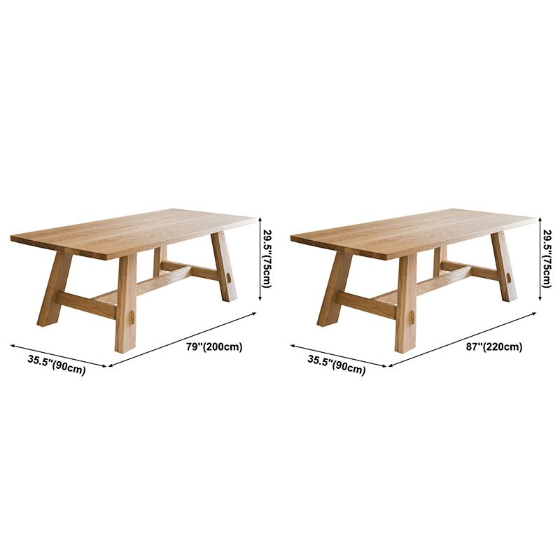 Solid Wood Rectangle Table Modern Dining Table in Nature with Trestle Base for Restaurant Clearhalo ' dining_table' 'Dining Tables & Seating' 'Dining Tables' 'furn' 'furn_dining_table' 'Furniture' 'furniture_dining_table' 'Kitchen & Dining Furniture' 'kitchen&dining_furn' 'kitchen' 'kitchen_dining_table' 1200x1200_b4fb6169-6d64-441f-a55d-f8d35e7f45f3