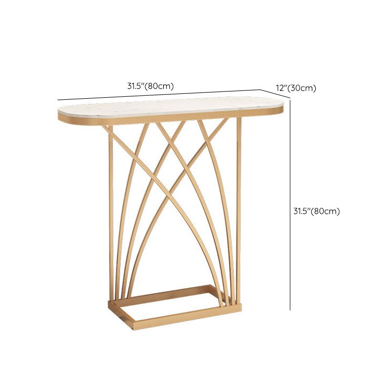 Tavolo da divano console in marmo glam tavolo accento per cornice oro per hall