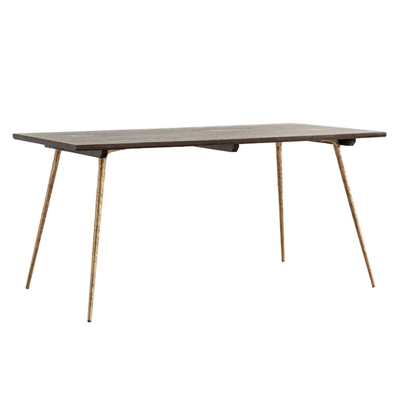 Traditional Luxury Dining Table Rectangle Wooden 4 Legs Table with Metal Base Clearhalo ' dining_table' 'Dining Tables & Seating' 'Dining Tables' 'furn' 'furn_dining_table' 'Furniture' 'furniture_dining_table' 'Kitchen & Dining Furniture' 'kitchen&dining_furn' 'kitchen' 'kitchen_dining_table' 1200x1200_b4fc6a10-81a8-4933-8bf8-acf8d33124ae